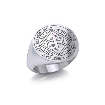 Solomon Seal of Love Silver Signet Men Ring TRI1993 - Jewelry